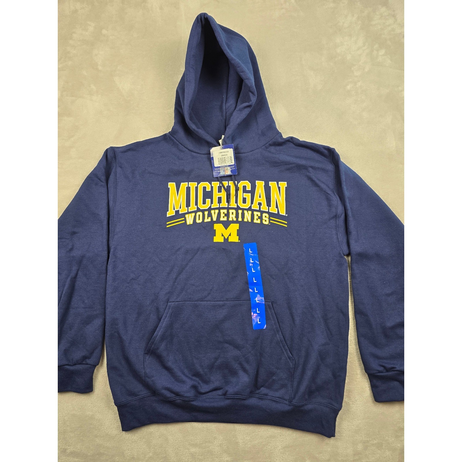 Champion Michigan Wolverines Hoodie Mens Large Navy Blue NCAA Graphic Sweatshirt
