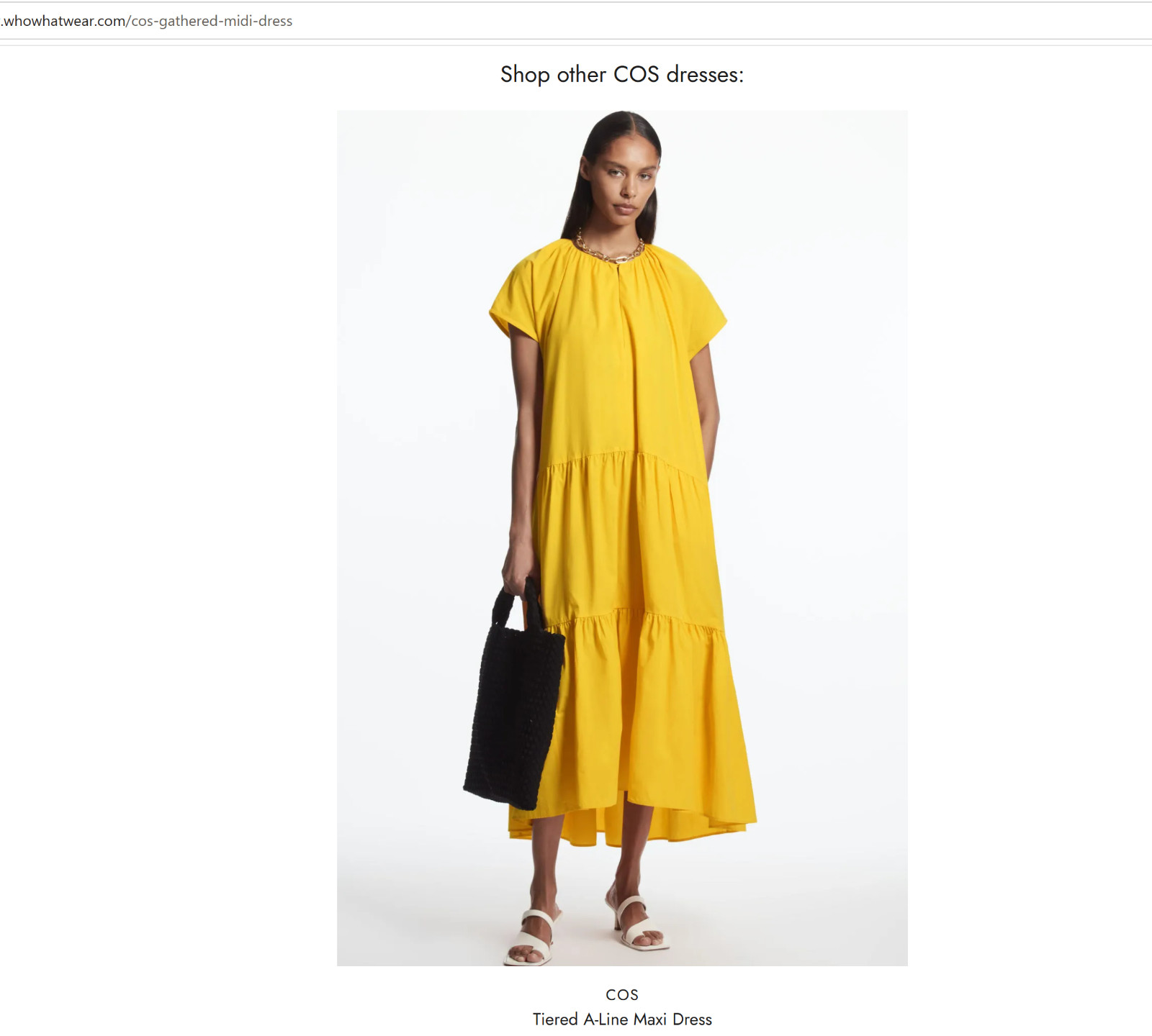 NWT Chic Academia Saffron COS tiered smock dress EU 36 Cotton