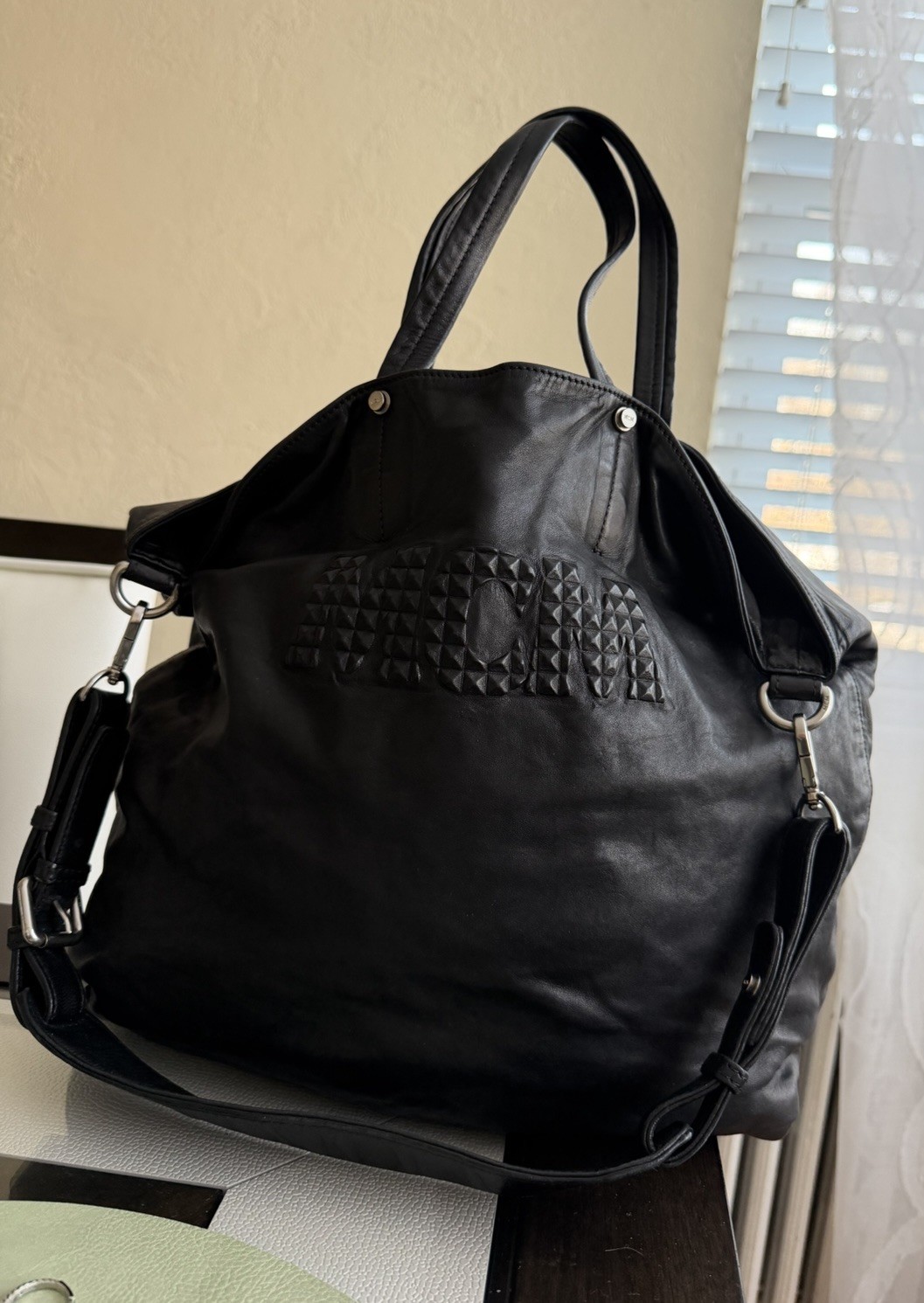 Vintage MCM Black Leather Bag