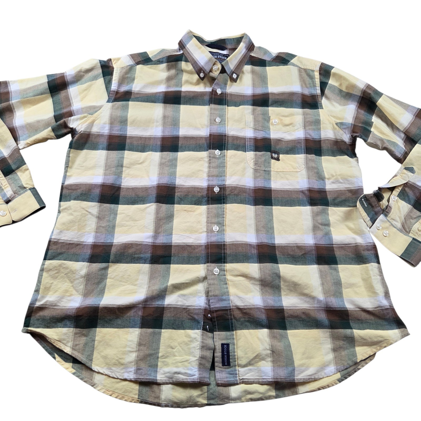 Panhandle Slim Roughstock Shirt Mens XL Plaid Long Sleeve Button Down Western 