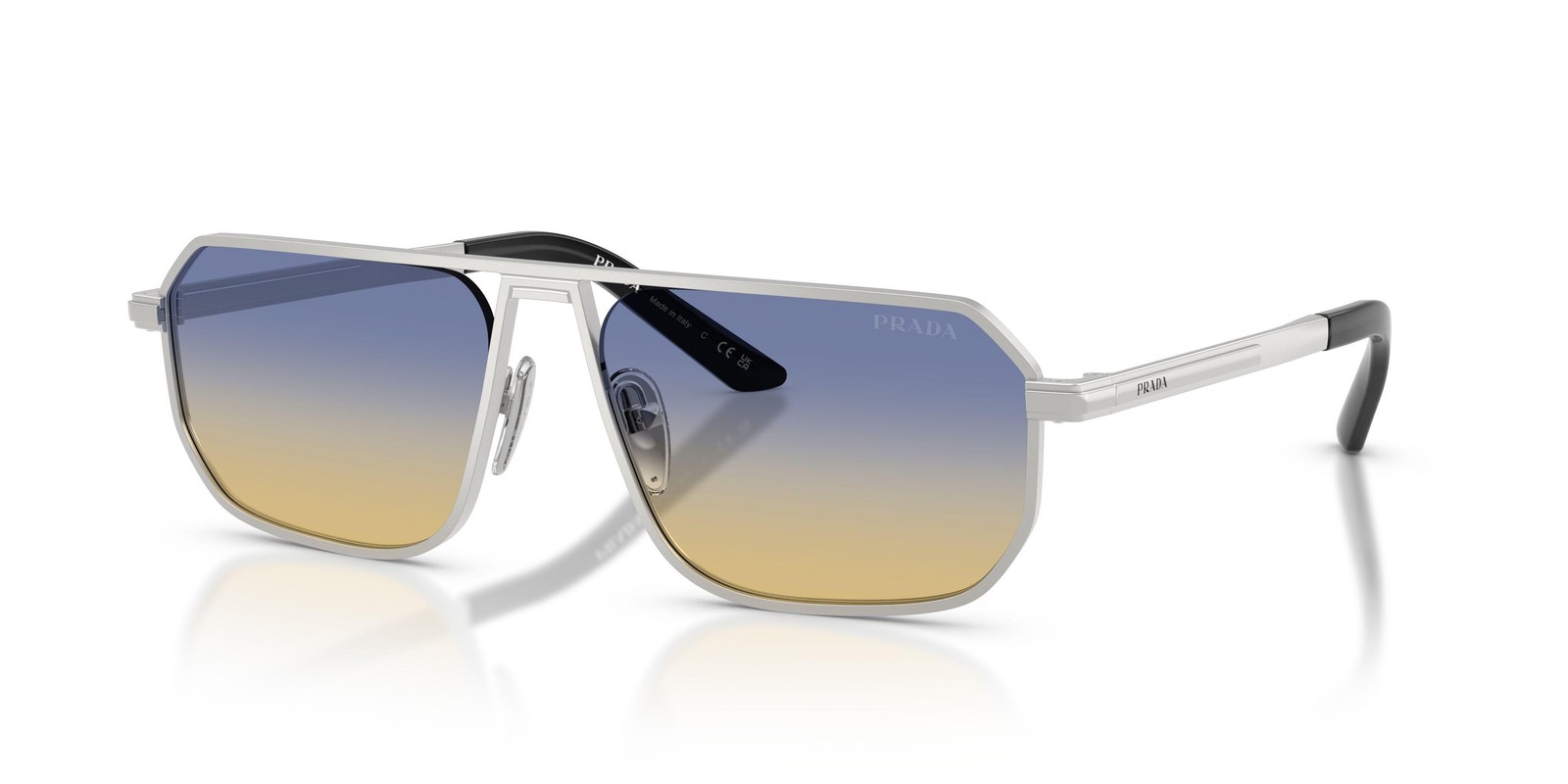 NEW Prada A53S Sunglasses 27506Z Silver 100% AUTHENTIC