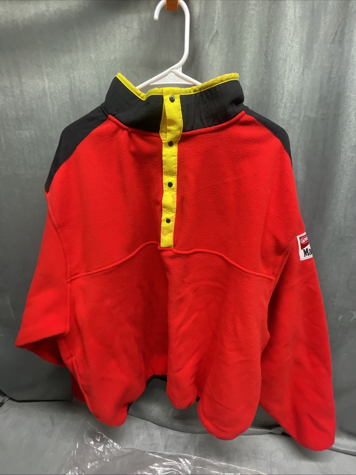 Vintage 90’s Marlboro Adventure Team Fleece Pullover Red Yellow Mens XL In Bag