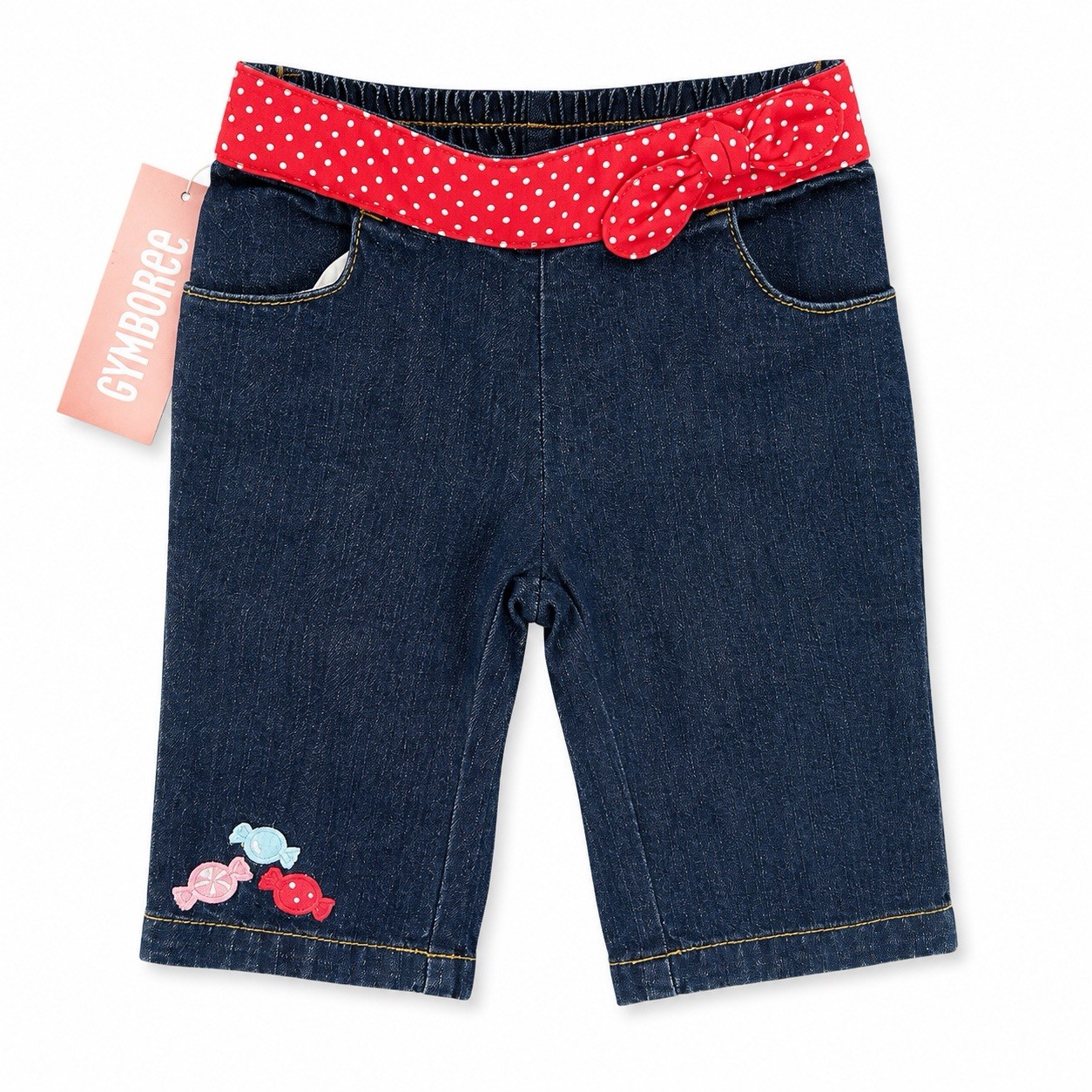 Gymboree 2008 Sweeter Than Candy Jeans 3-6M NWT Polka Dot Bow Candy Denim