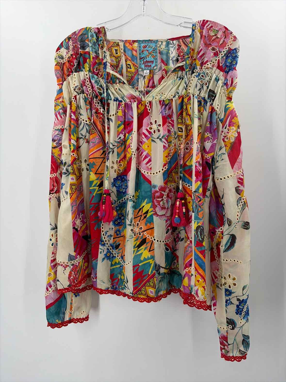 Pre-Owned Johnny Was Yellow Size Small Blouse