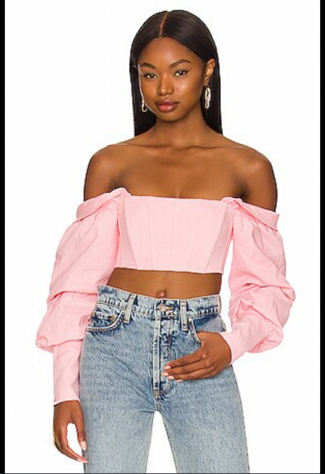 NBD Odilia Off the Shoulder Top Pink Medium NWT