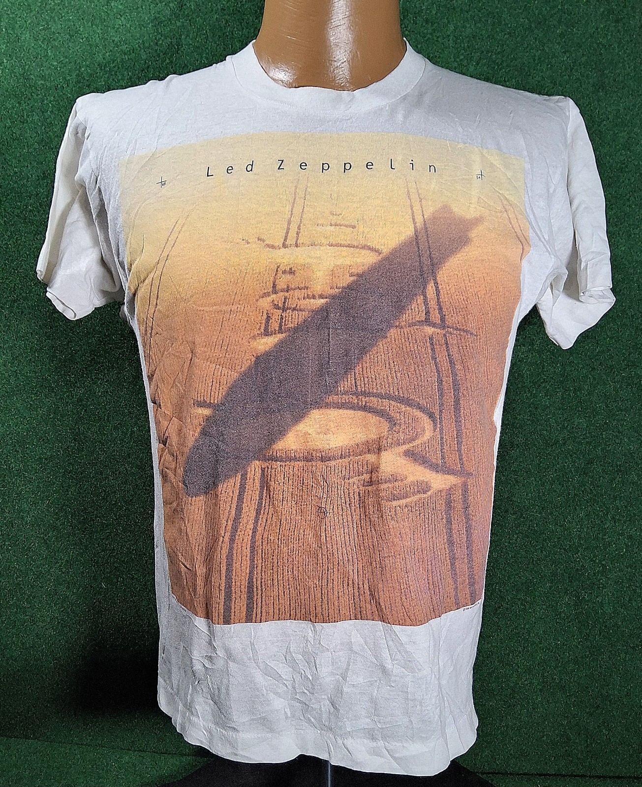 Vintage 1990 LED ZEPPELIN Crop Circles T Shirt Screen Stars Tag Single Stitch L