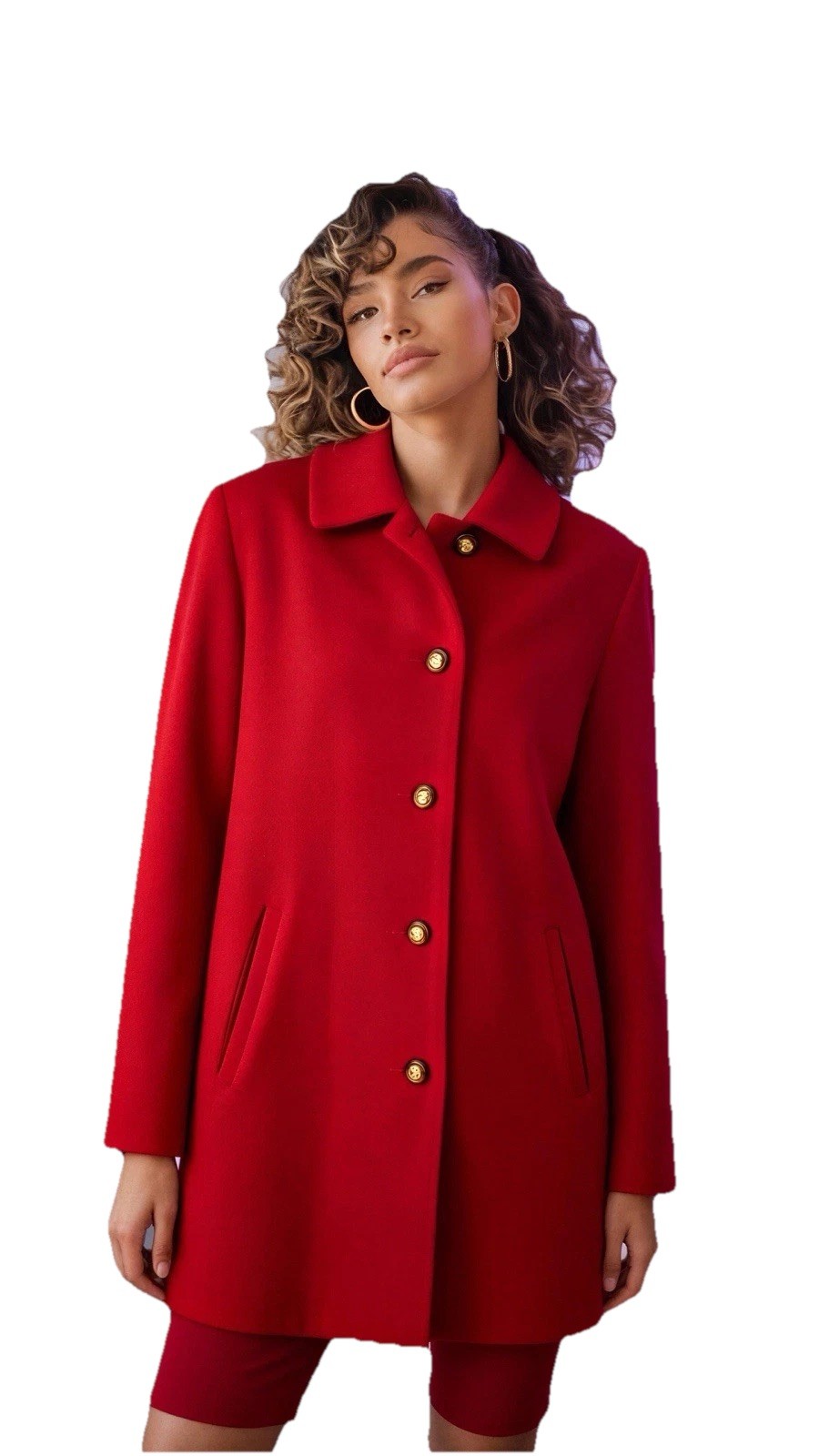 Vintage Mackintosh Red Authentic Pea Coat 100% Pure Wool Women\'s Size Large