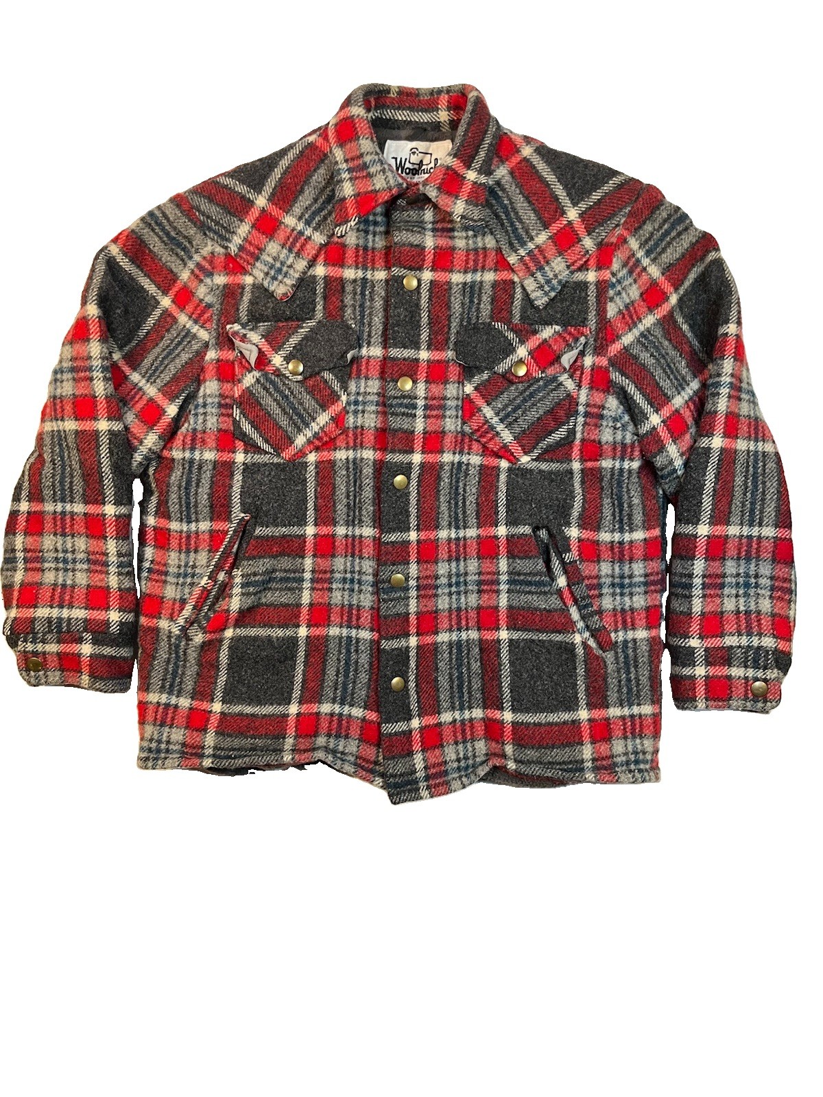 Vintage Woolrich Wool Plaid Jacket Mens Large Sherpa Lined Western Yoke USA Made