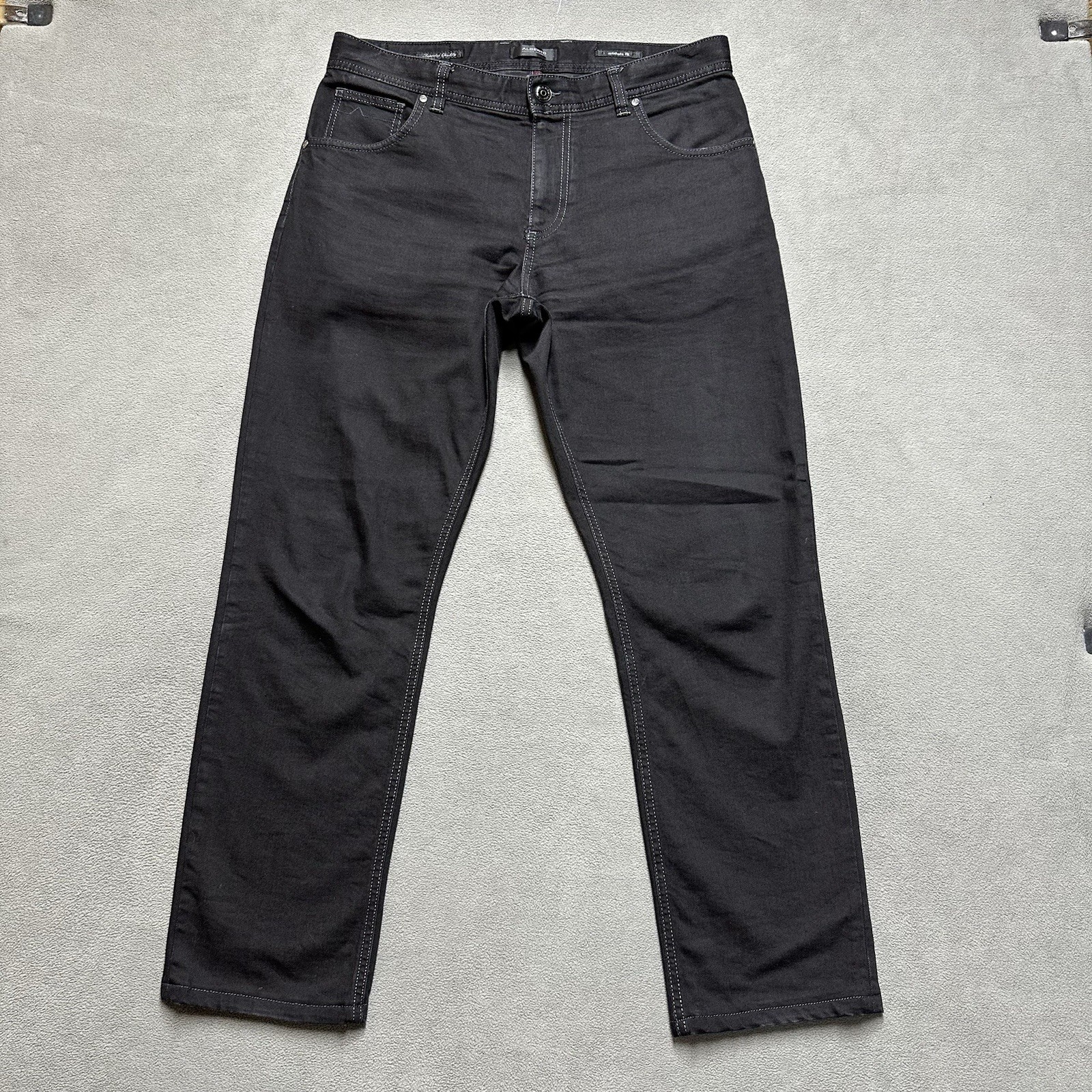ALBERTO Premium Business Jeans Mens 33x32 Modern Fit PBJ Dark Weft Black Denim