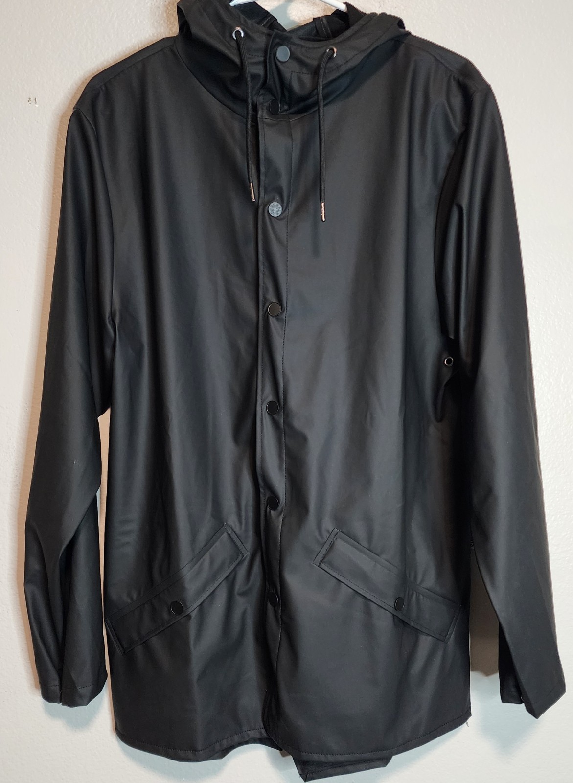 NWT RAINS Jacket W3 Black Waterproof Hooded Rain Jacket Unisex Small