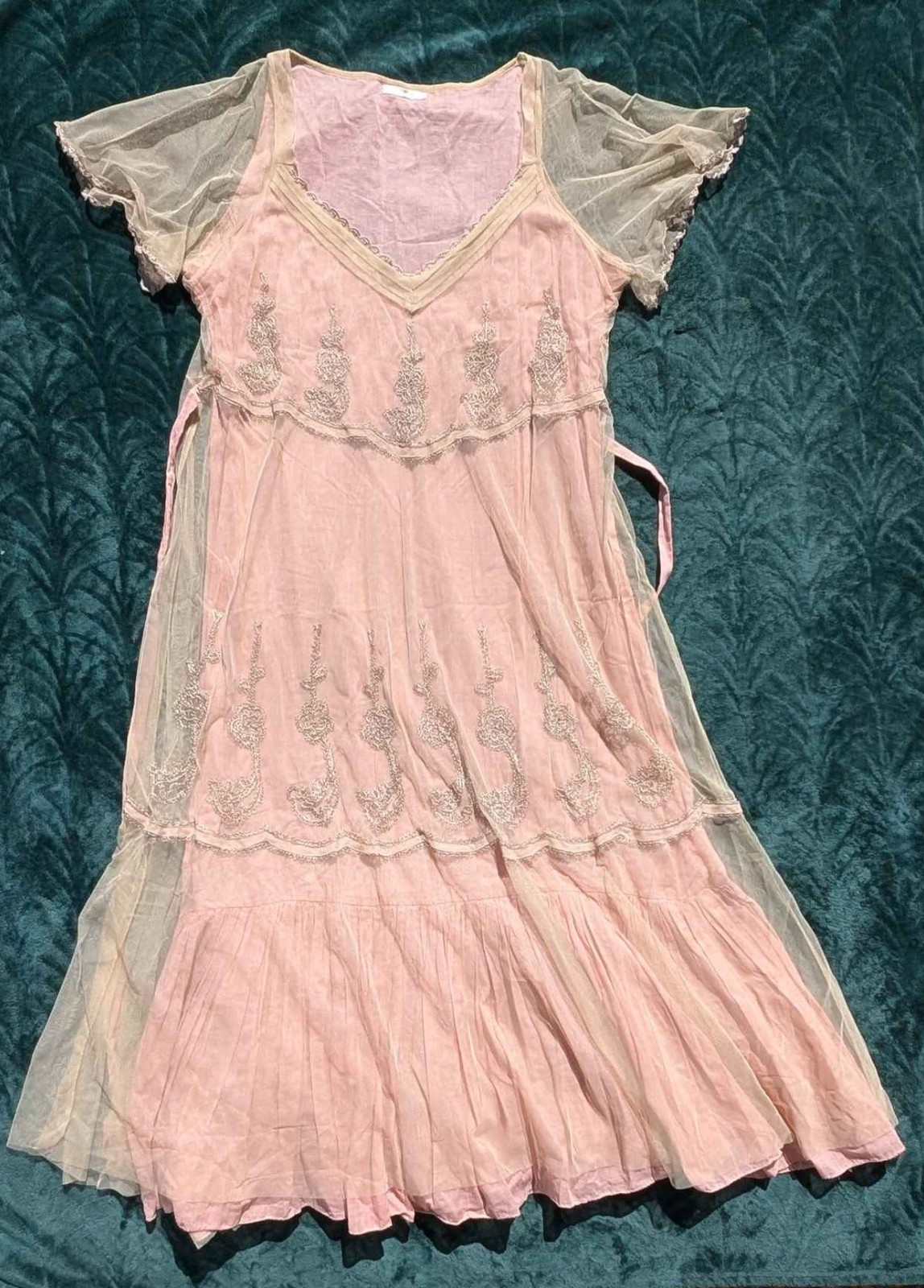 Nataya Retro 1920s Edwardian Victorian Vintage Pink Romantic Feminine Dress