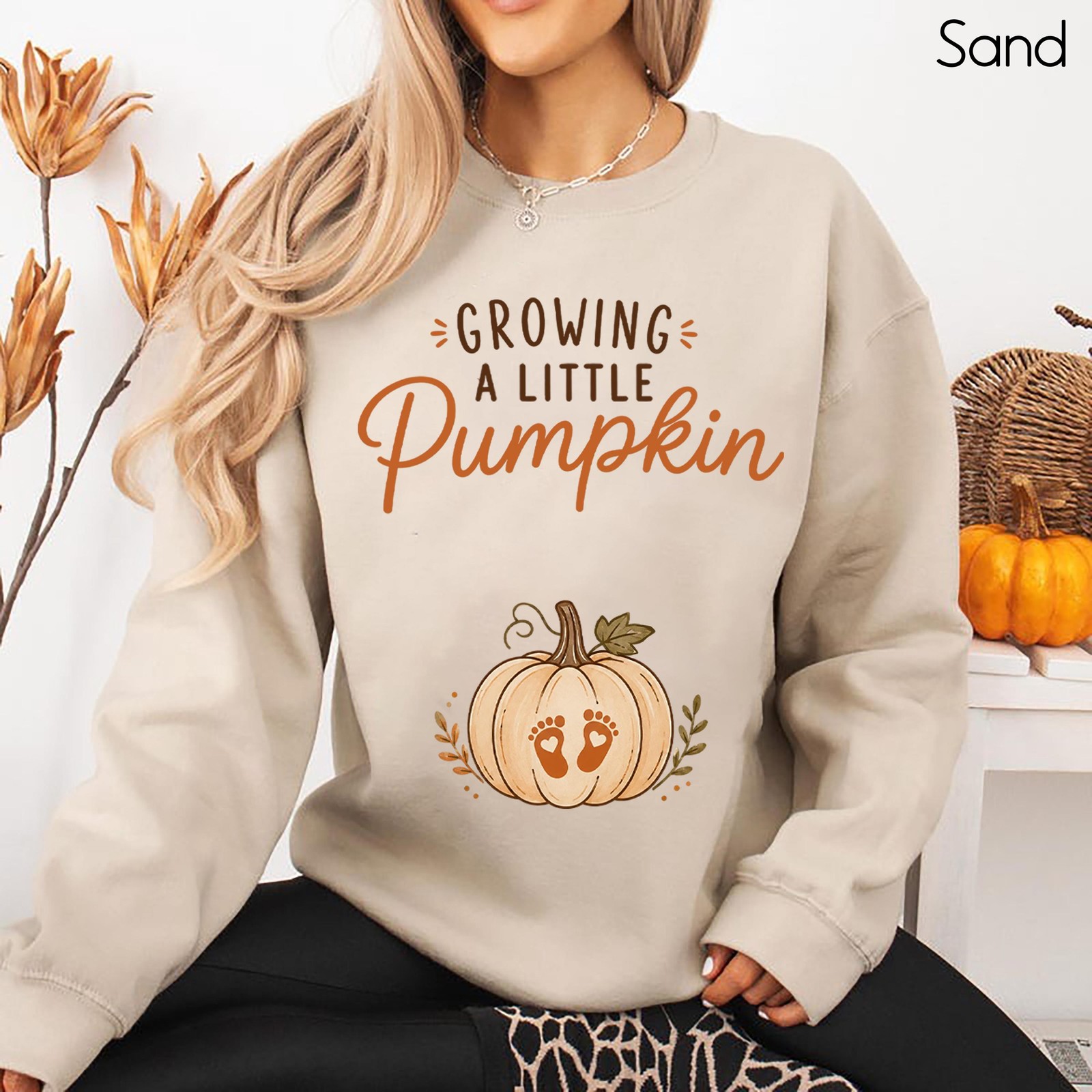 Growing A Little Pumpkin Sweatshirt Fall Maternity Shirt New Baby Pregnancy Gift