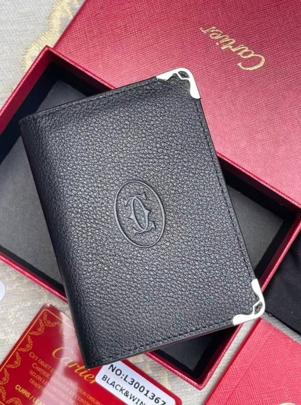 Official Cartier Must de Cartier Black Calfskin 4CC Card Holder Wallet - NIB
