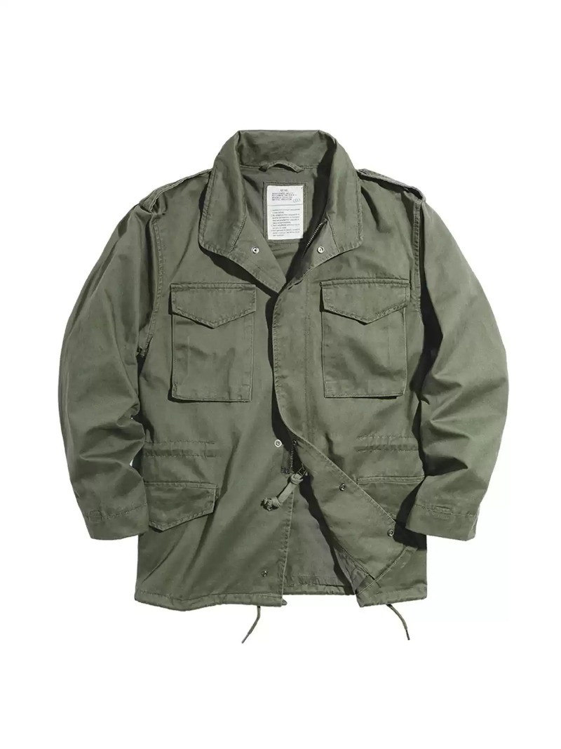 US M65 Field Jacket Olive Green Men Rugged Military  Hunting Windbreaker Coat