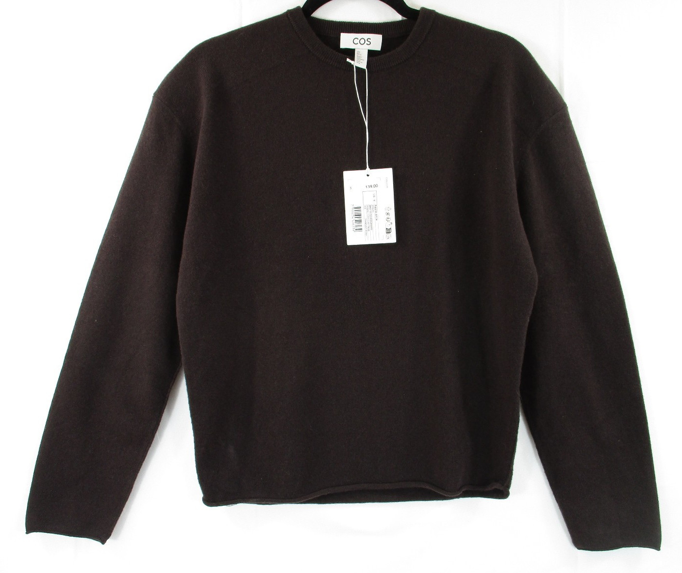 -NWT COS 100% Wool Women\'s Sweater Dark Brown Sz S