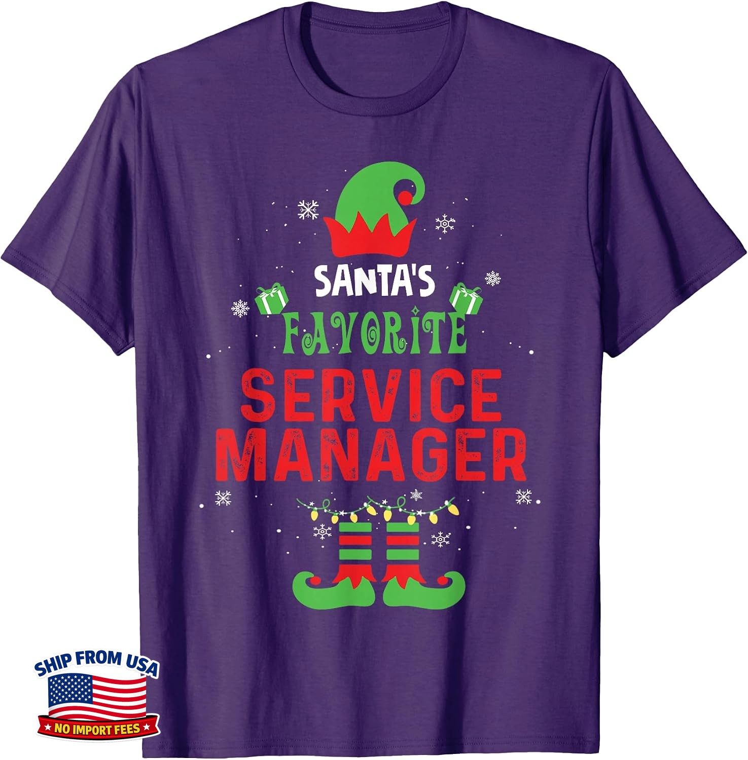 Christmas Santa\'s Favorite Service Manager T-Shirt