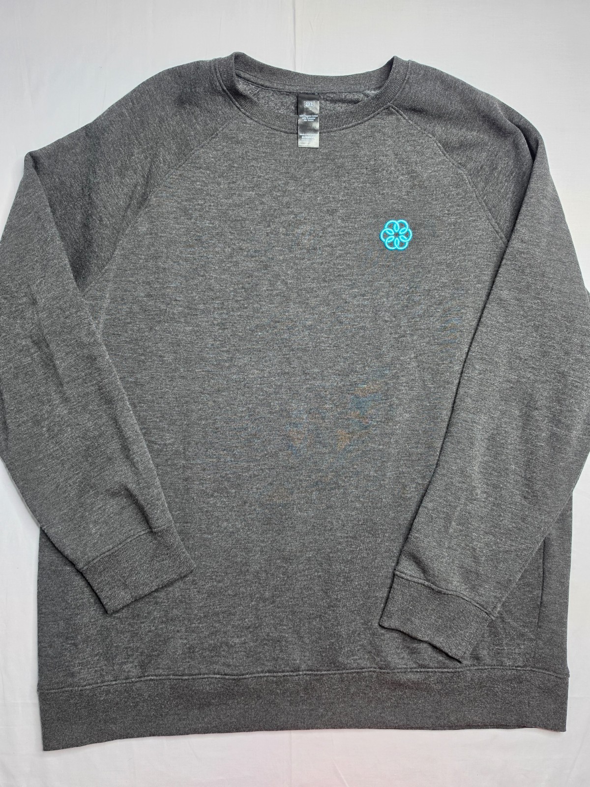 Apple Employee Swag Sweatshirt Men\'s 2XL Gray Cotton Raglan Sleeve Crew Neck