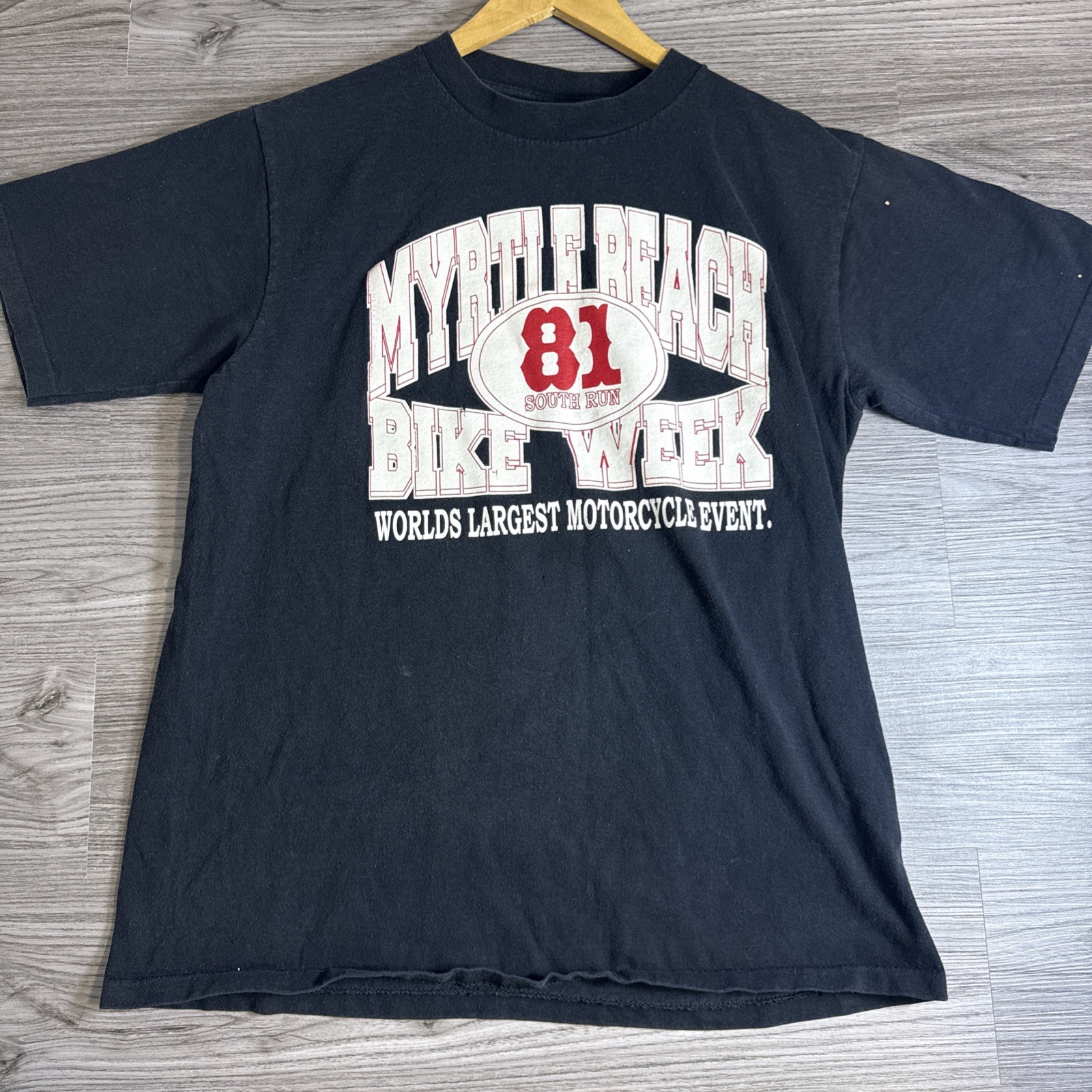 Vintage 90s Hells Angels Event Myrtle Beach Bike Week Single Stitch T-Shirt Sz L
