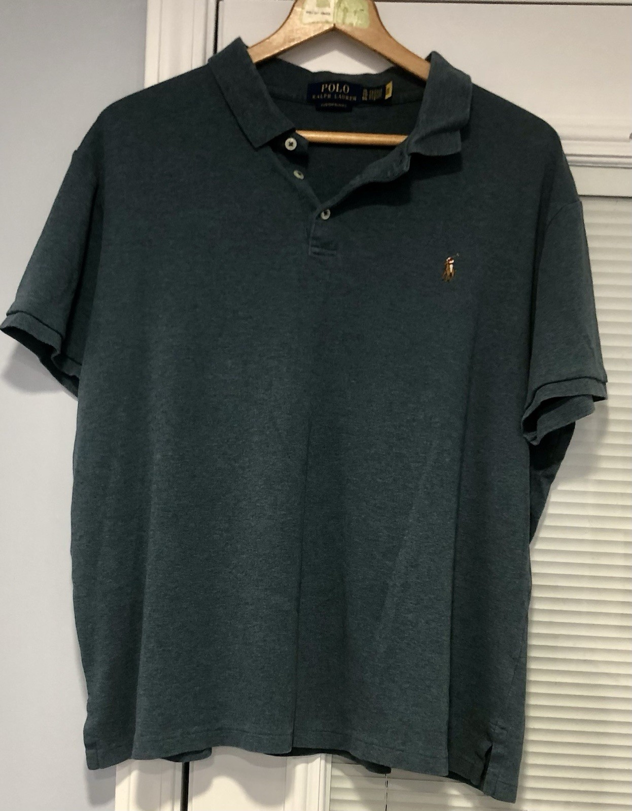 Polo Ralph Lauren Mens Custom Slim Fit Polo Shirt Navy XL Short Sleeve