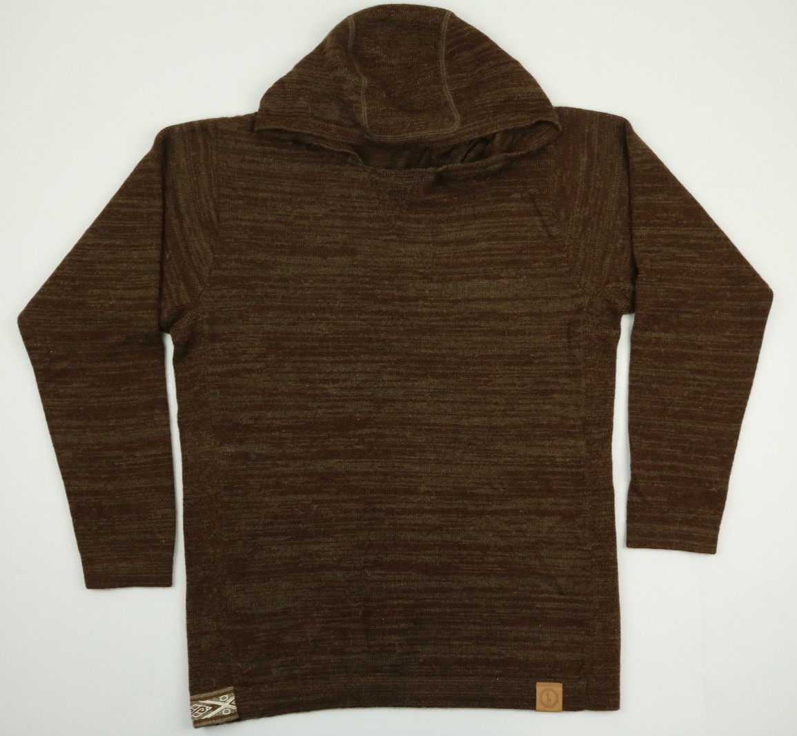 PAKA Royal Alpaca Wool Hoodie Pullover Sweater Unisex S Small - Brown