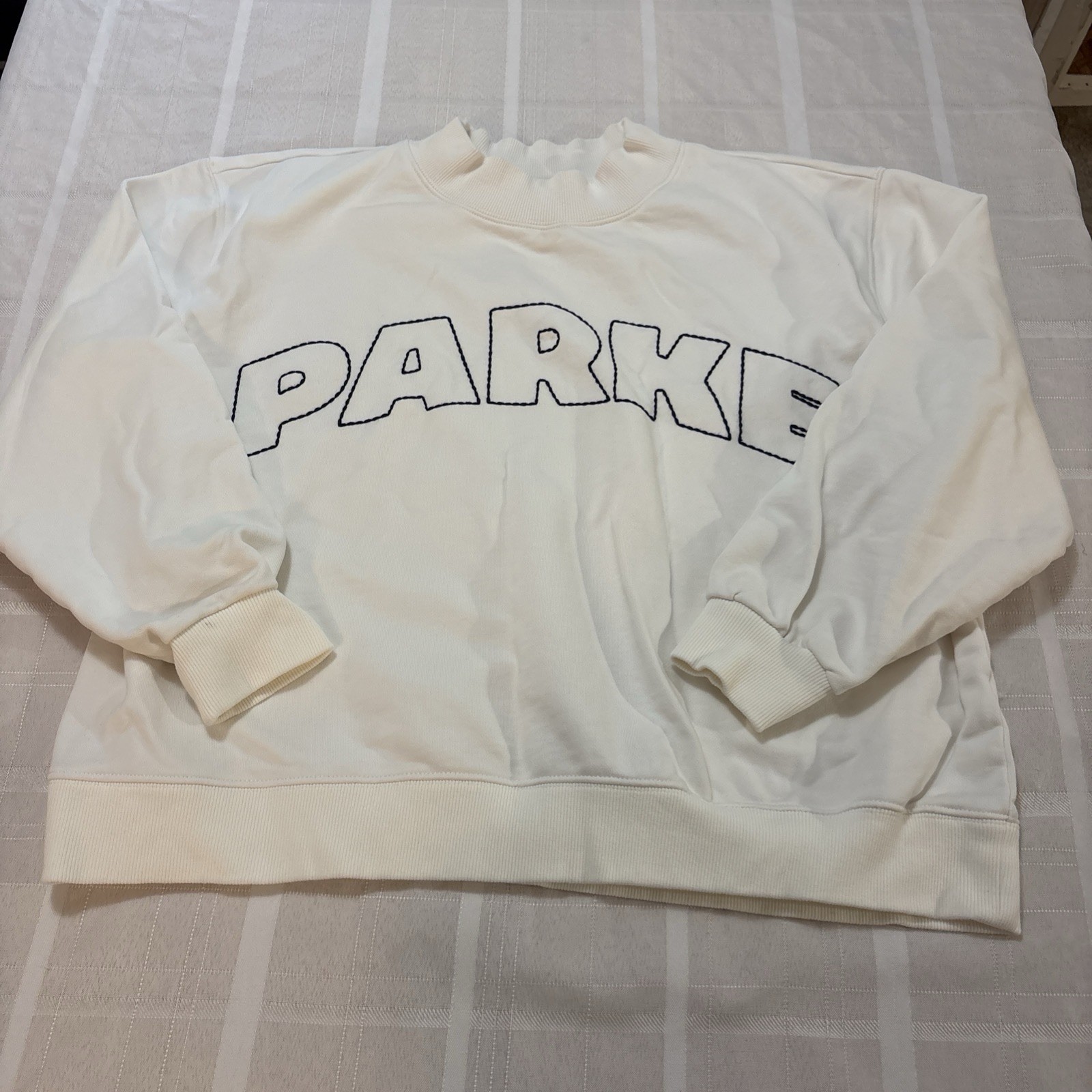 PARKE X Target White Crewneck Pullover Sweatshirt Comfy Long sleeve  L-XL