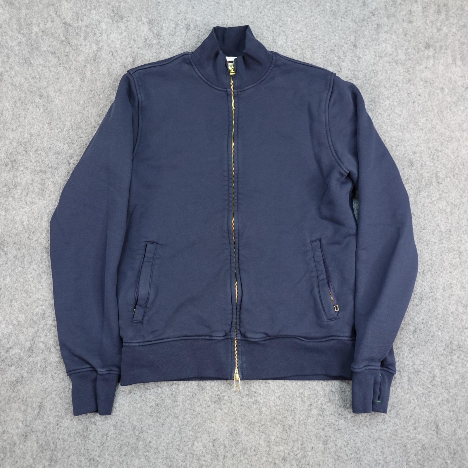 Sid Mashburn Jacket Mens Medium Navy Full Zip Sweater Sweatshirt Made Portugal