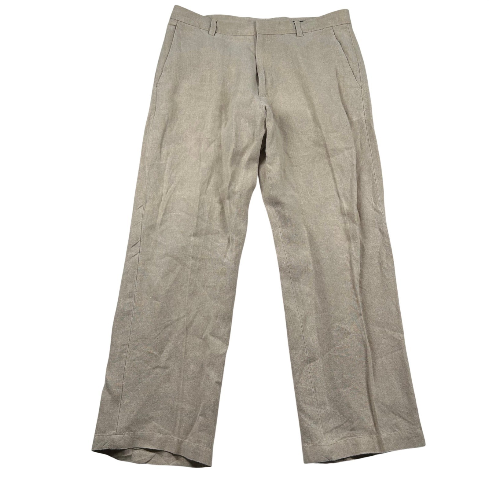 Vtg Banana Republic Linen Pants Mens 34x34 (fits 34x30) Dawson Tan Straight