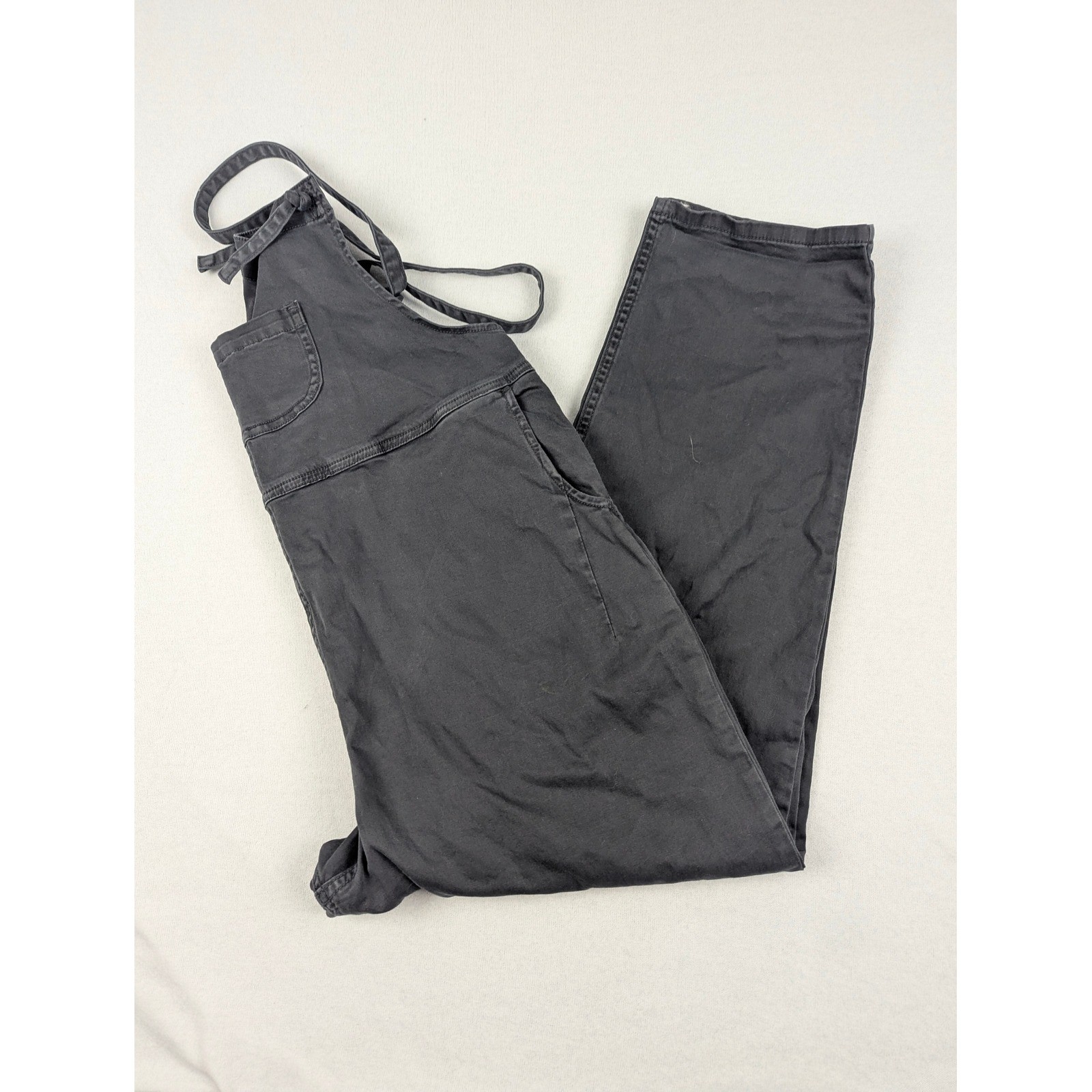 Anthropologie Pilcro Gray Wide Leg Cotton Twill Overalls Size M Charcoal Utility