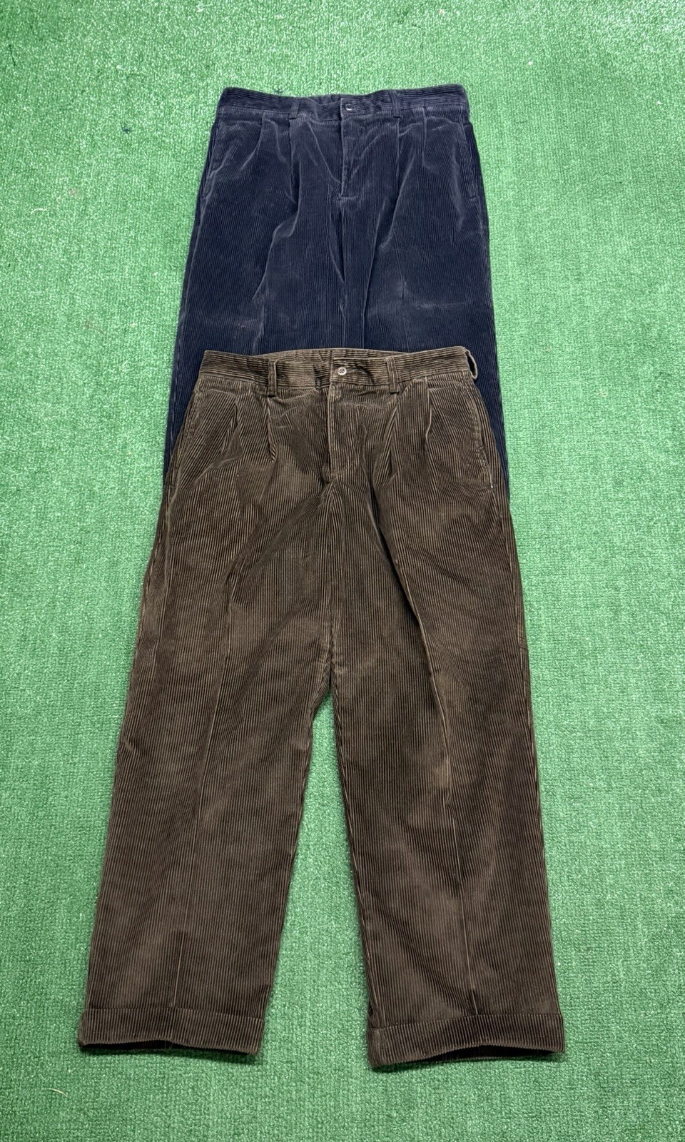 VTG Lot Of 2 Brooks Brothers 90s Mens Corduroy Pants 32x30 Stretch Pleated