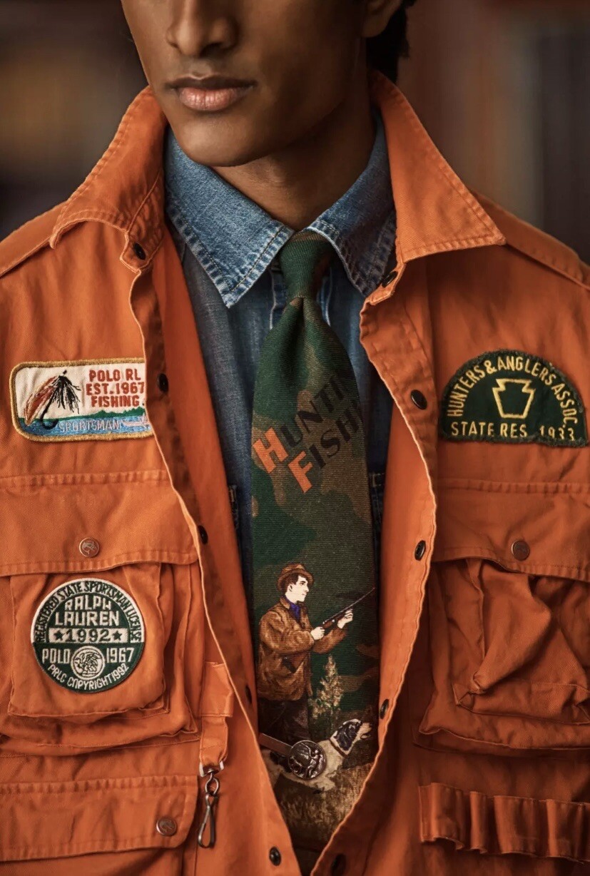 RALPH LAUREN POLO COUNTRY SPORTSMAN BIG & TALL SHIRT MAINE GUIDE ORANGE sz LT