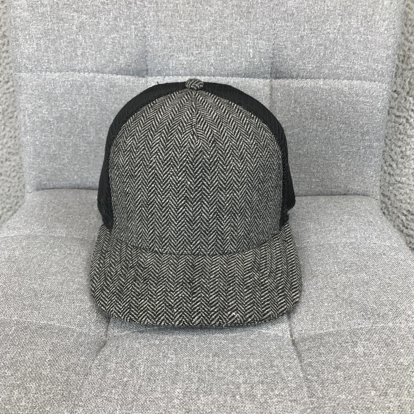 Pukka Hat Cap Trucker Snap Back One Size Gray Mens Tweed Baseball Herringbone