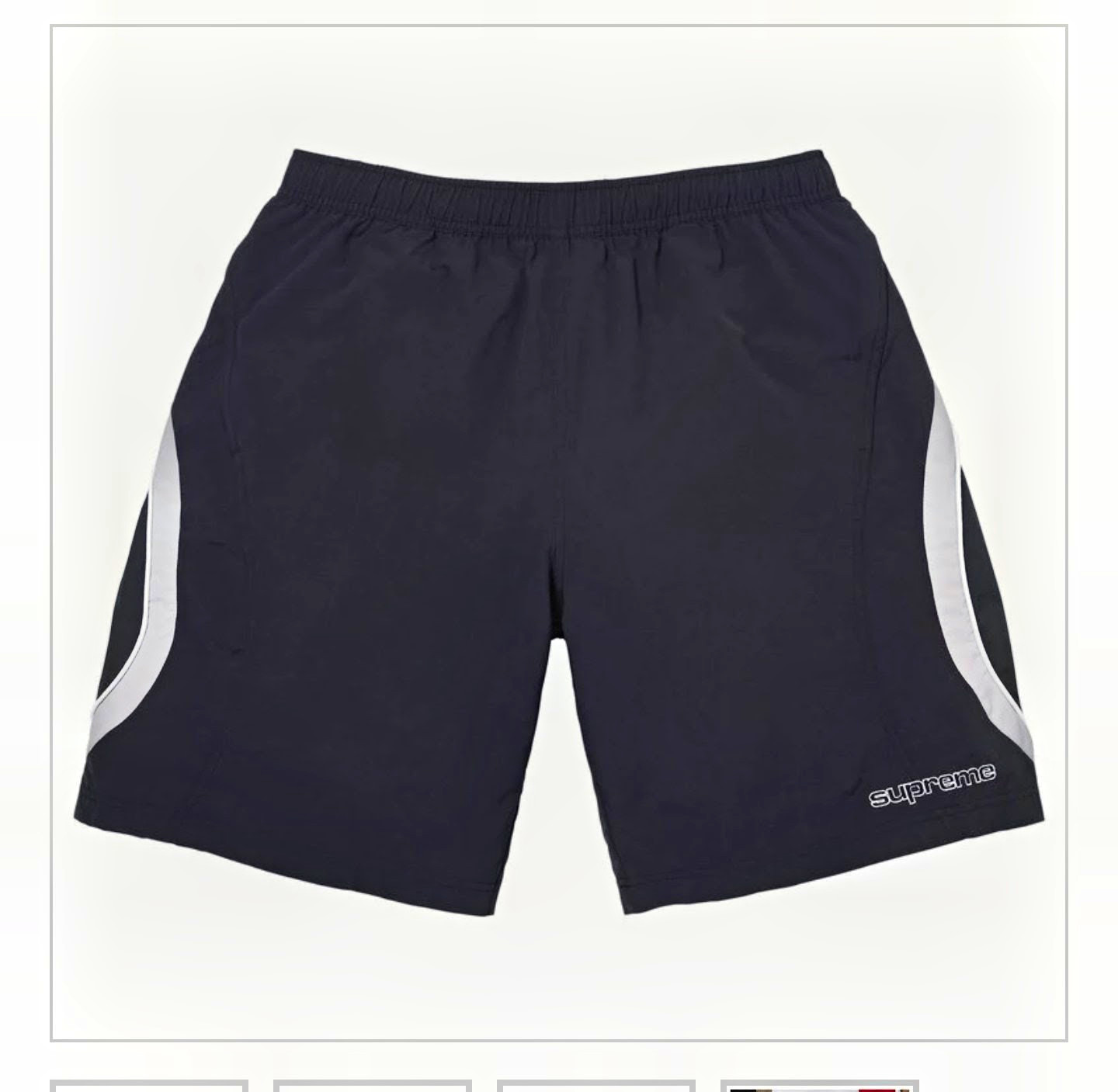 Supreme Paneled Water Short Men’s Swim Shorts Black White Logo Elastic Waist XL