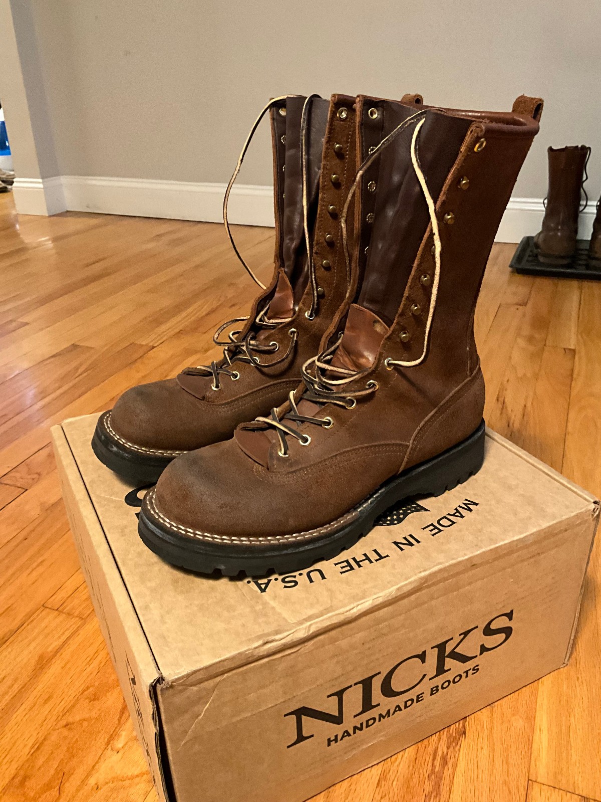 Nicks Handmade Boots | Size 8.5E | Made-To-Order | Lace-to-Toe | Leather Boots