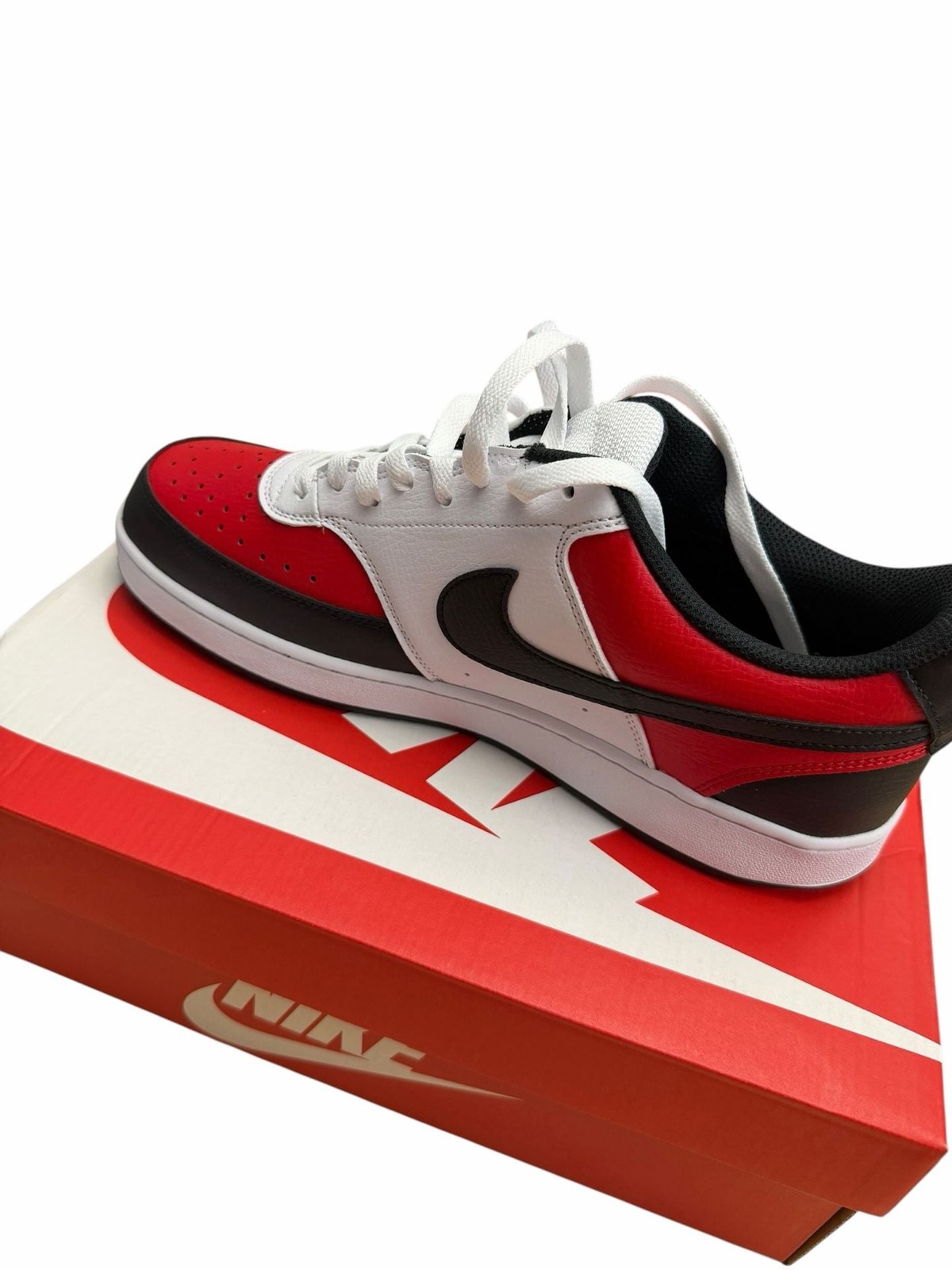Nike Court Vision Low Shoes White Red Black US M Size 11.5