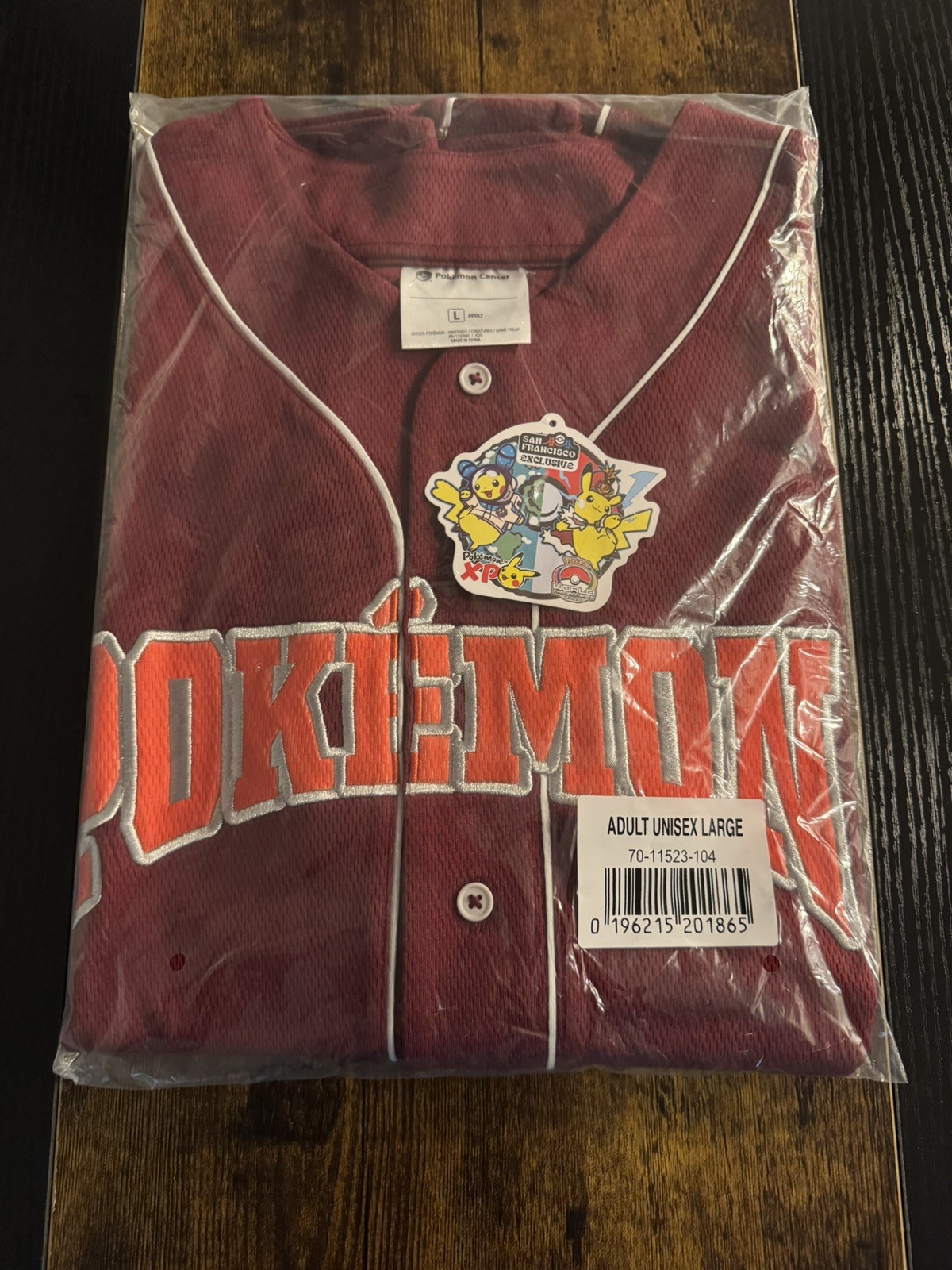 Pokemon XP World Championships 2026 Maroon Jersey Unisex Size adult LARGE