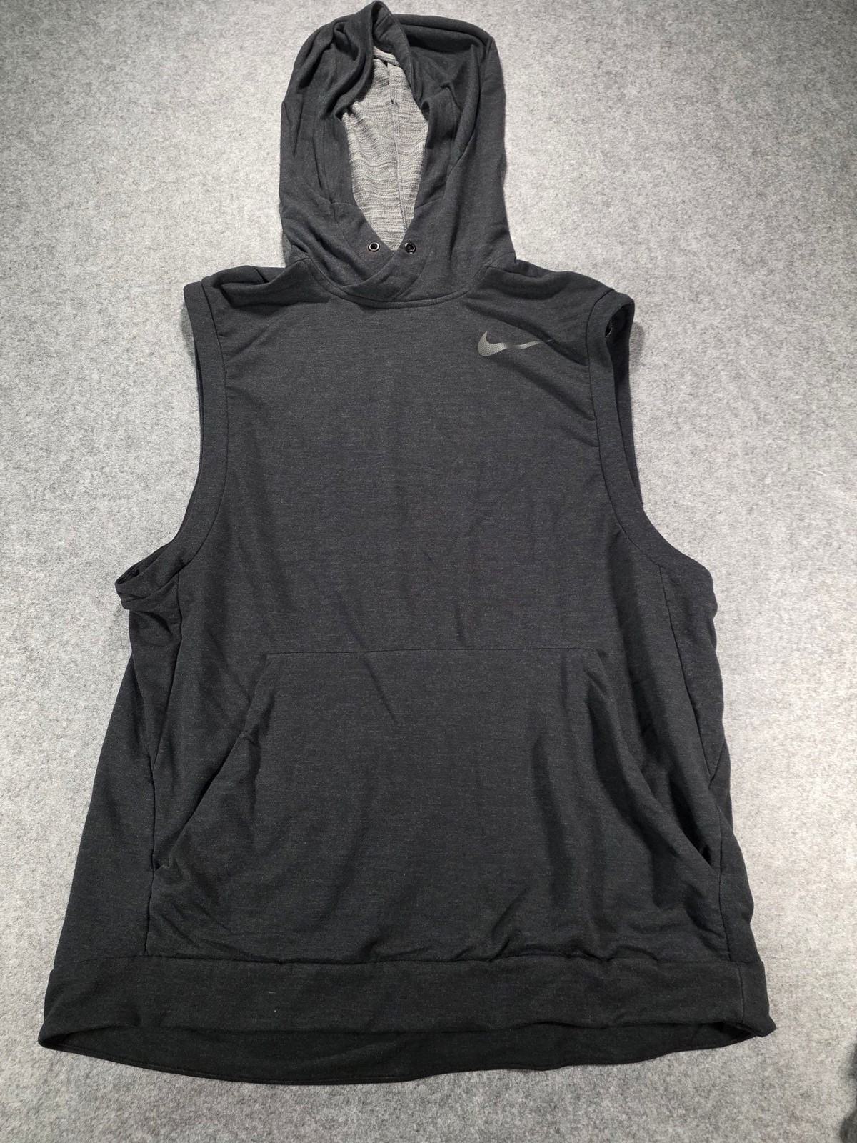 Nike Dri-FIT Sleeveless Hoodie Size L Black Gray Training Top
