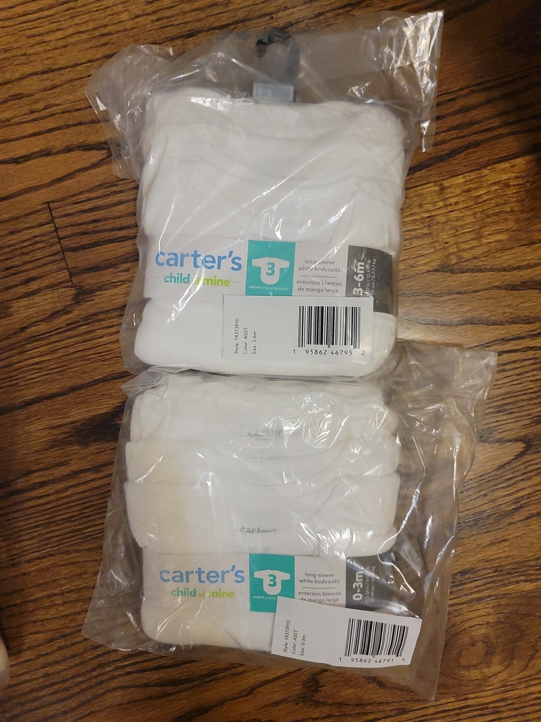 NWT Three Piece Long Sleeve Body Suits White Child Of Mine Qty 3 SKU WQ11