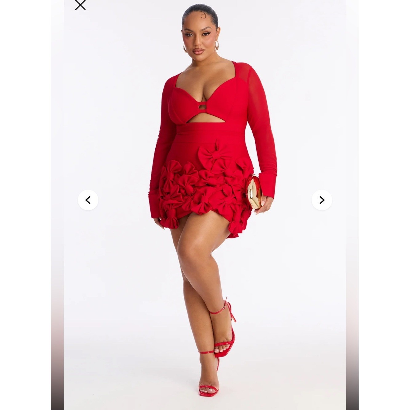 Literally Just A Girl Bow Bandage Micro Mini Dress Plus Red NWT Size 3X