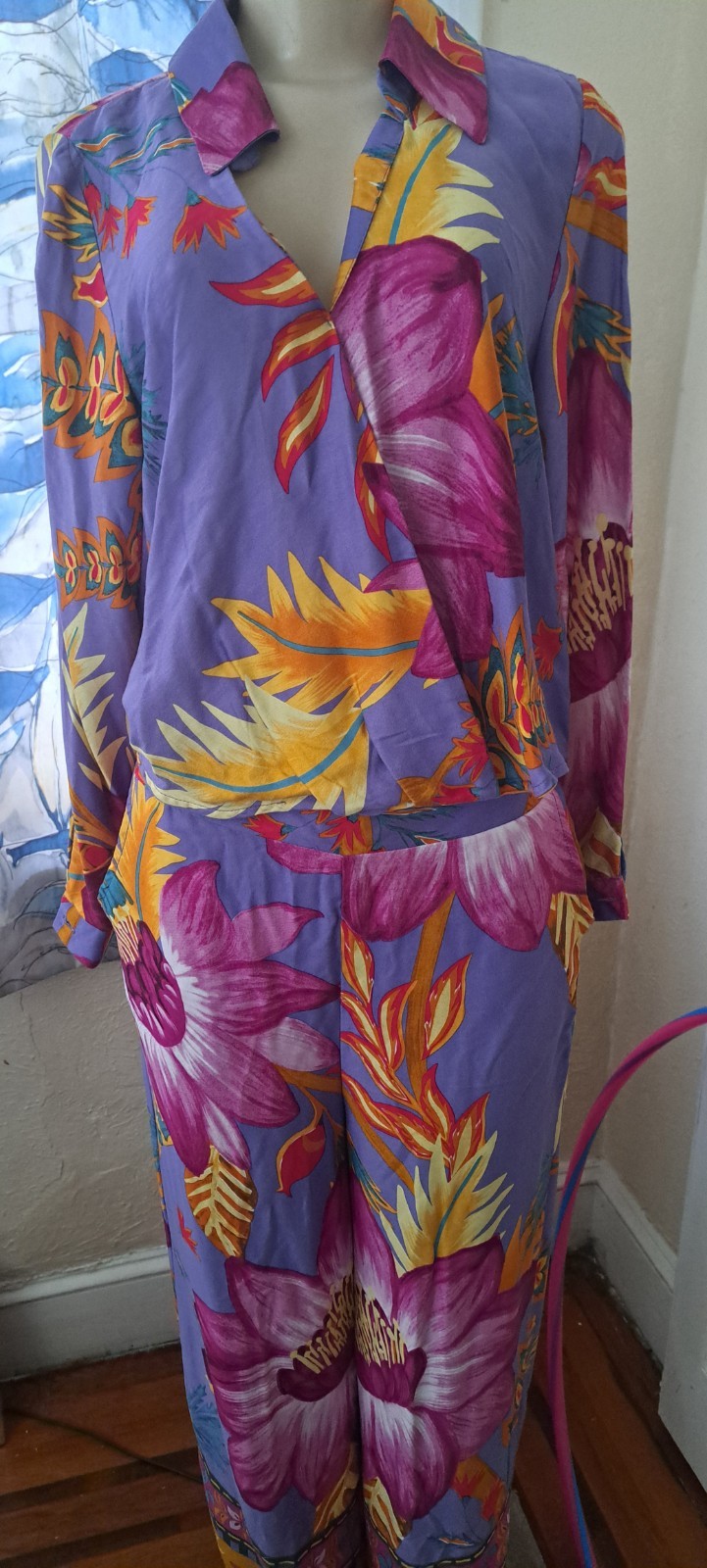 NWOT RACHEL ROY 2PC. FLORAL WIDE LEG PANT SET BEAUTIFUL SIZE MED.
