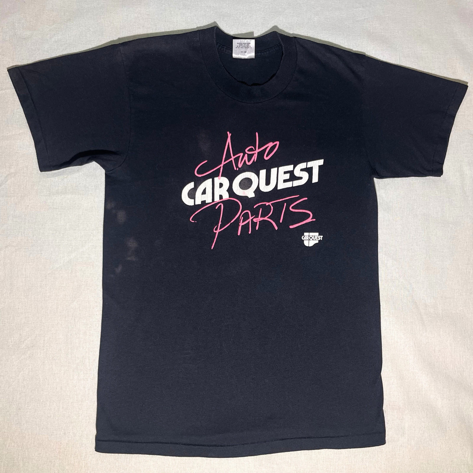 VTG 80s Carquest Auto Parts T Shirt Oneita Made in USA L Black Single Stitch