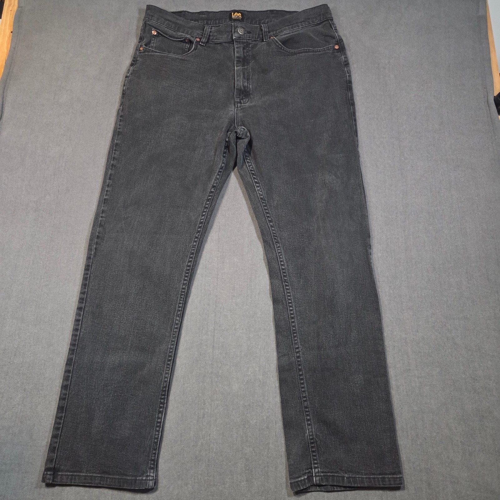 Lee Premium Select Regular Fit Jeans Mens 38x32 Black Faded Straight Leg 2001952