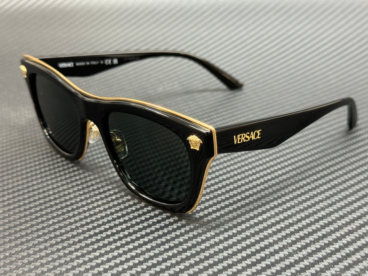 VERSACE VE2272 GB1 87 Black Grey Men\'s 53 mm Sunglasses