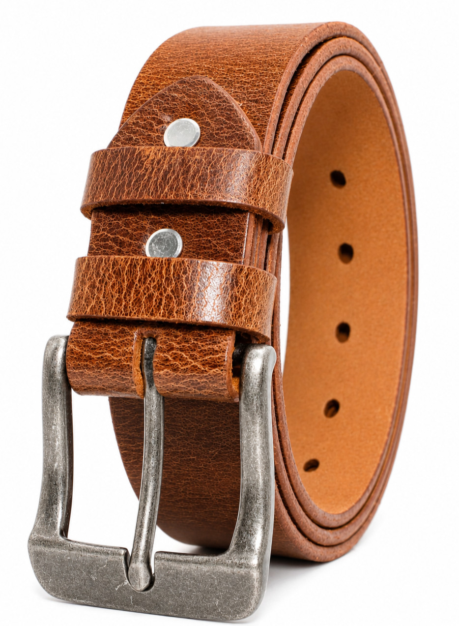 Men's Genuine Buffalo FULL GRAIN Leather Belt, 1.50