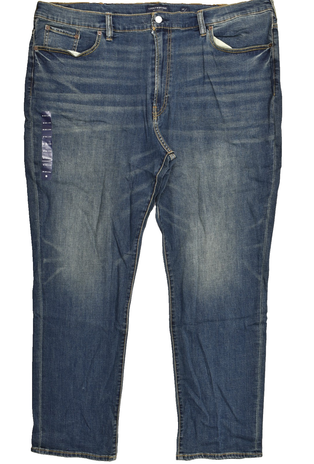 Lucky Brand Men\'s Athletic Fit Straight 2-Way Stretch Denim Jeans Blue 48x34 NEW