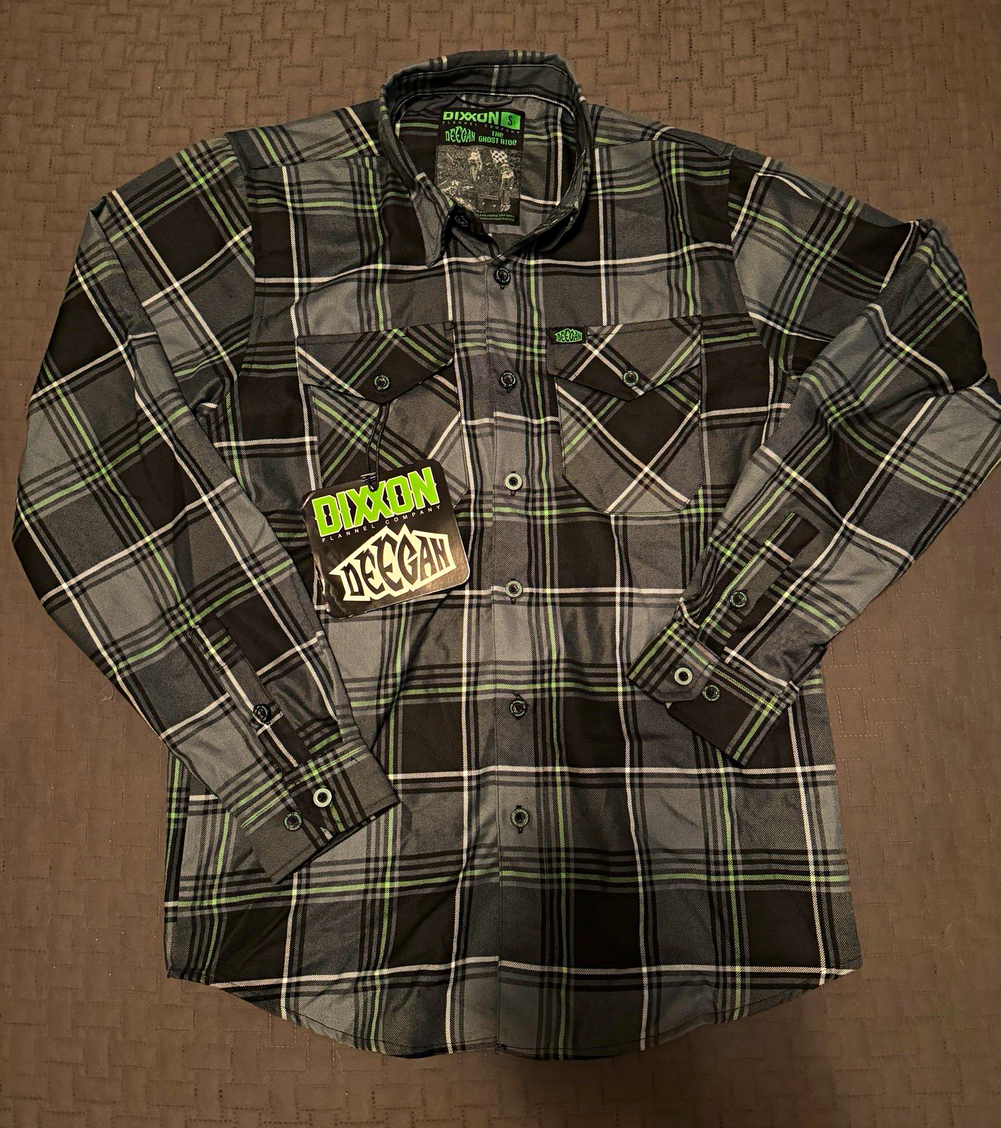 Dixxon Flannel Deegan Ghost Ride Plaid Long Sleeve Button-Up Men’s Sz S