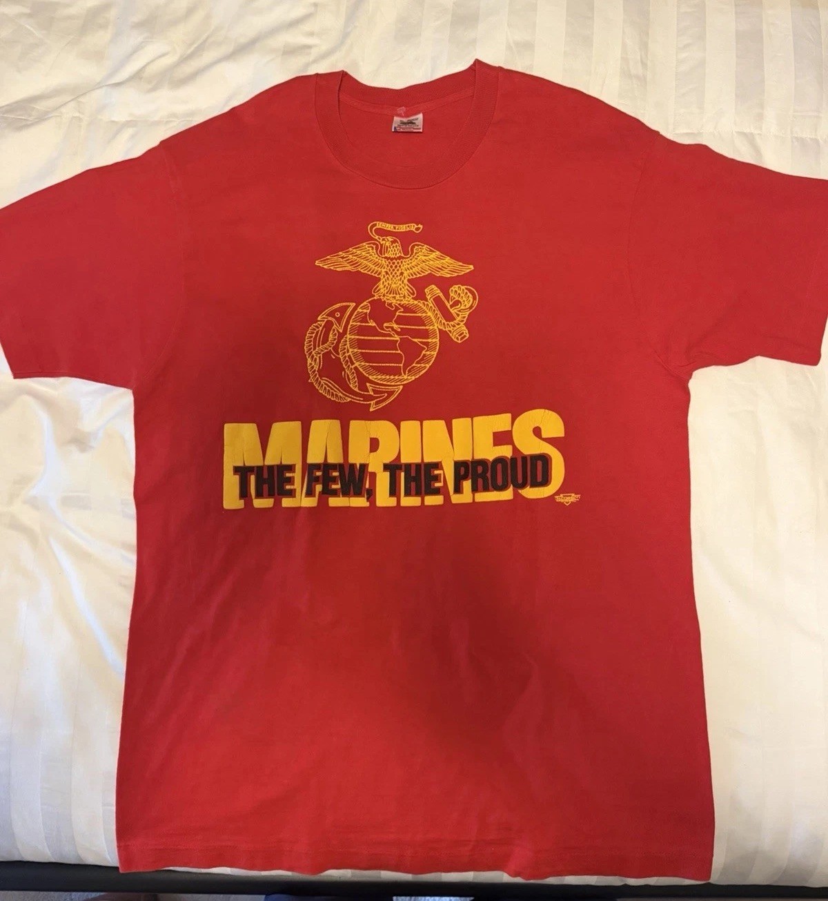 NOS US Marine Corp 1980s Single Stitch XL Red “The Few The Proud Marines” Rare