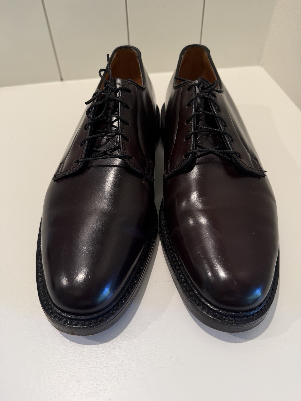 VTG Florsheim Imperial  Cordovan Plain Toe Derby Men’s 10.5 D Burgundy V Cleat