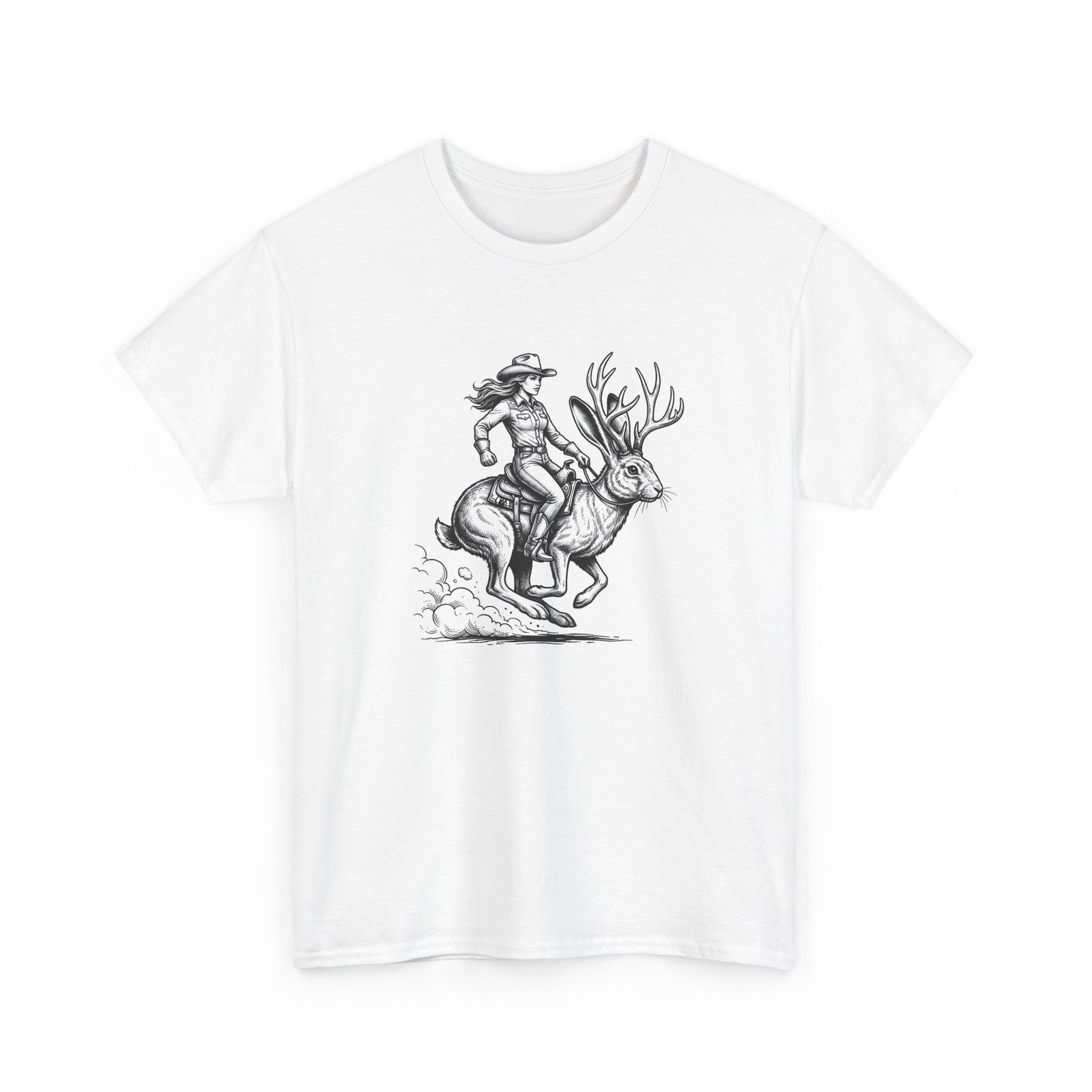Jackalope Cowgirl Shirt Cowgirl Cowboy Gift for Women Sketch Tee Jackalope