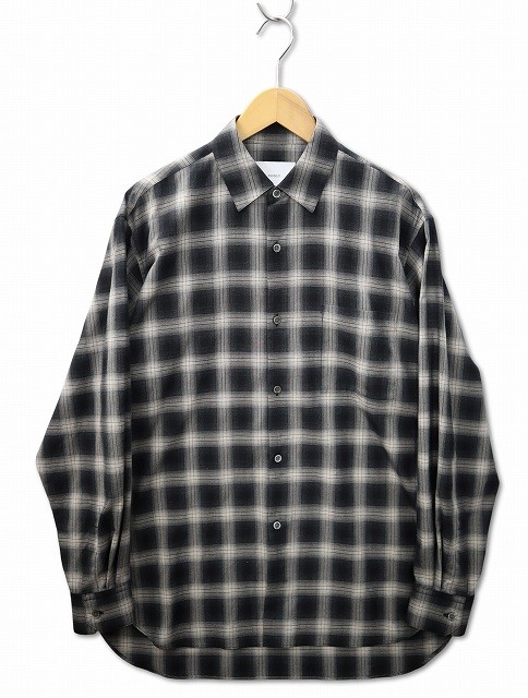 ssstein 2026AW ST1655 Cotton Viscose Oversized Long Sleeve Ombre Check Shirt S