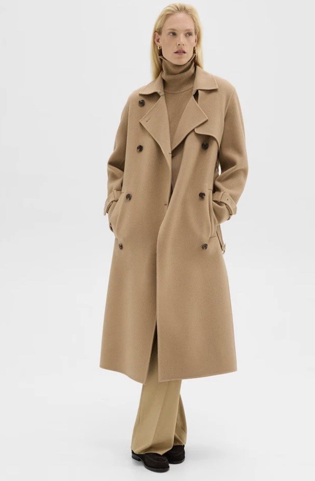 Theory relaxed wool and  cashmere blend coat “S” NWT 
